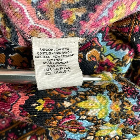 Billabong Gypsy Sol Multi Print Moroccan Paisley Festival Mini Dress womens M - Picture 15 of 17
